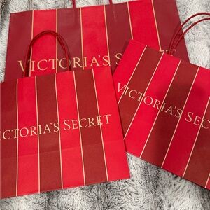 Victoria's Secret Striped Red and Gold Bag